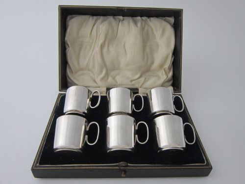 antique george v sterling silver liqueur tots 1927 - CATEGORY: ANTIQUE SILVER - DATED 1920
