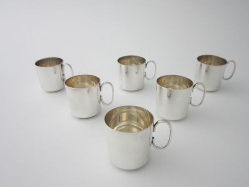ANTIQUE GEORGE V STERLING SILVER LIQUEUR TOTS 1927 - ADDITIONAL PHOTO 2