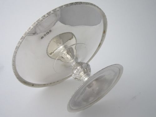 ANTIQUE GEORGE V STERLING SILVER TAZZADISH 1930 - ADDITIONAL PHOTO 5