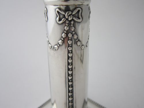 ANTIQUE EDWARDIAN STERLING SILVER CANDLESTICKS 1910 - ADDITIONAL PHOTO 5