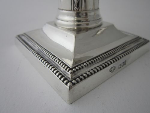 ANTIQUE EDWARDIAN STERLING SILVER CANDLESTICKS 1910 - ADDITIONAL PHOTO 6