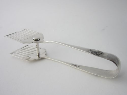 ANTIQUE GEORGE V STERLING SILVER SERVING TONGS 1933 - ADDITIONAL PHOTO 4