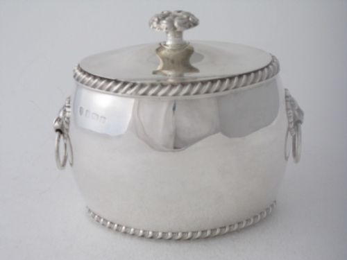 ANTIQUE EDWARDIAN STERLING SILVER TEA CADDY 1910 - ADDITIONAL PHOTO 1