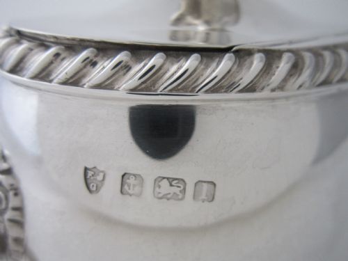 ANTIQUE EDWARDIAN STERLING SILVER TEA CADDY 1910 - ADDITIONAL PHOTO 5