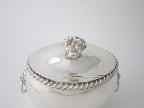 ANTIQUE EDWARDIAN STERLING SILVER TEA CADDY 1910 - ADDITIONAL PHOTO 6