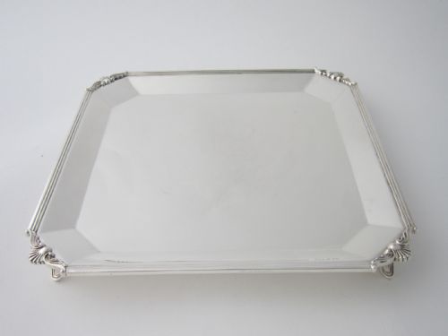 10 ANTIQUE GEORGE V STERLING SILVER SALVERDRINKS TRAY 1932 - ADDITIONAL PHOTO 1