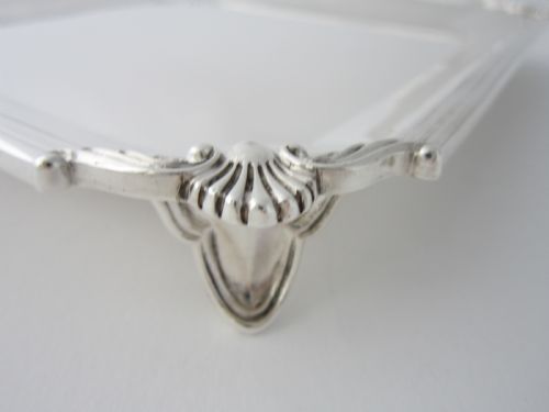 10 ANTIQUE GEORGE V STERLING SILVER SALVERDRINKS TRAY 1932 - ADDITIONAL PHOTO 3