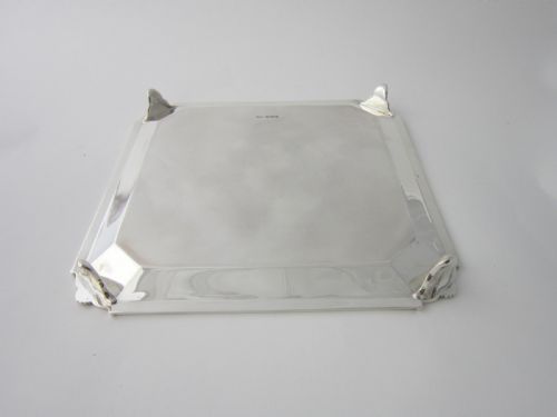 10 ANTIQUE GEORGE V STERLING SILVER SALVERDRINKS TRAY 1932 - ADDITIONAL PHOTO 5