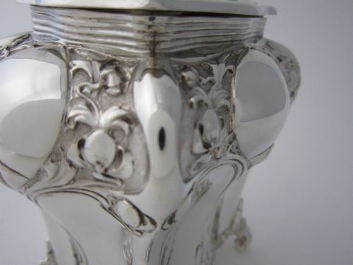 ANTIQUE EDWARDIAN STERLING SILVER TEA CADDY 1903 - ADDITIONAL PHOTO 7