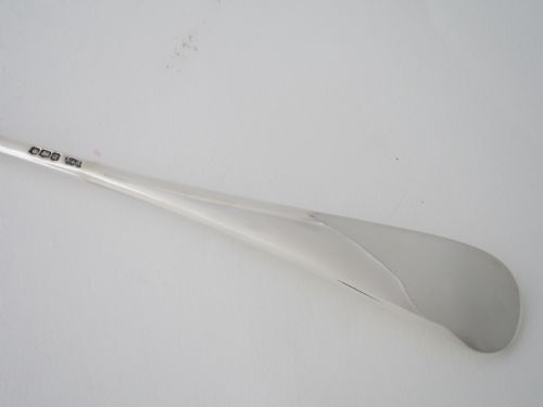 ANTIQUE GEORGE V STERLING SILVER RAT TAIL BASTINGSERVING SPOON 1918 - ADDITIONAL PHOTO 5