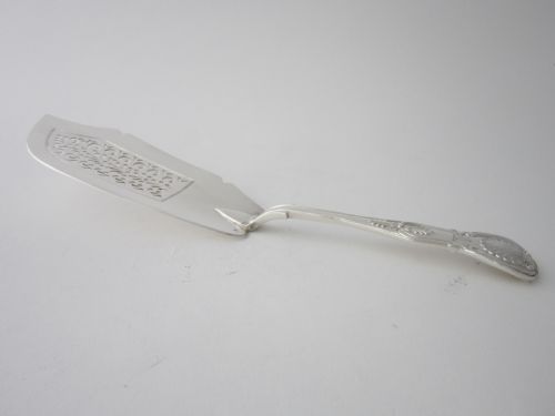fig 1. Irish Antique Victorian Sterling Silver Kings Pattern Fish Slice -
