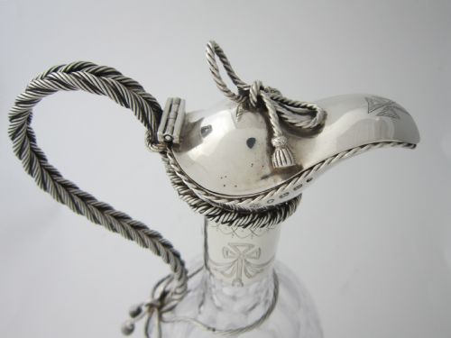 ANTIQUE VICTORIAN STERLING SILVER GLASS CLARET JUG 1868 - ADDITIONAL PHOTO 10