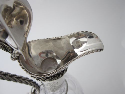 ANTIQUE VICTORIAN STERLING SILVER GLASS CLARET JUG 1868 - ADDITIONAL PHOTO 11