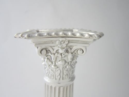 PAIR OF ANTIQUE EDWARDIAN STERLING SILVER CANDLESTICKS 1905 - ADDITIONAL PHOTO 4