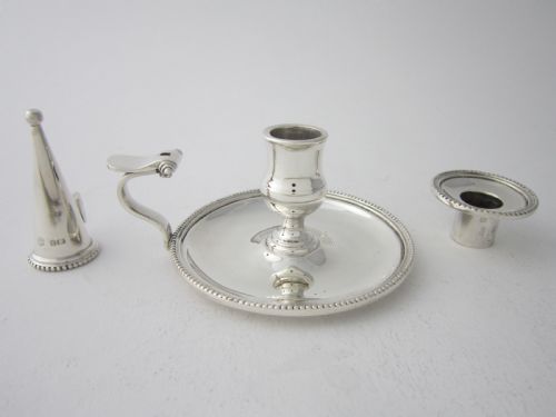 ANTIQUE EDWARDIAN STERLING SILVER CHAMBERSTICK 1903 - ADDITIONAL PHOTO 2