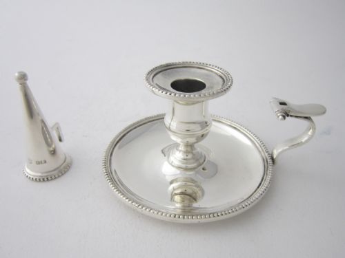 ANTIQUE EDWARDIAN STERLING SILVER CHAMBERSTICK 1903 - ADDITIONAL PHOTO 3