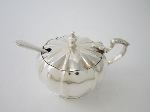 ANTIQUE GEORGE VI STERLING SILVER SIXPIECE CONDIMENT SET 1938 - ADDITIONAL PHOTO 3