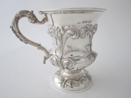 ANTIQUE VICTORIAN STERLING SILVER MUG 1838 - ADDITIONAL PHOTO 2