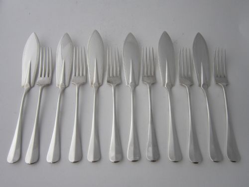 set of 6 antique george v sterling silver fish eaters 19345 - CATEGORY: ANTIQUE SILVER - DATED 1930