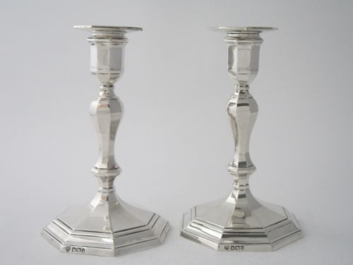 pair of antique victorian sterling silver candlesticks - CATEGORY: ANTIQUE SILVER - DATED VICTORIAN