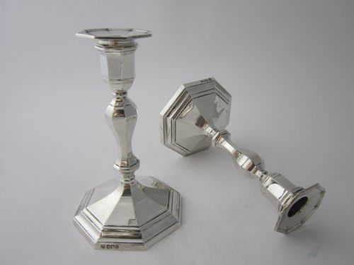 PAIR OF ANTIQUE VICTORIAN STERLING SILVER CANDLESTICKS - ADDITIONAL PHOTO 7