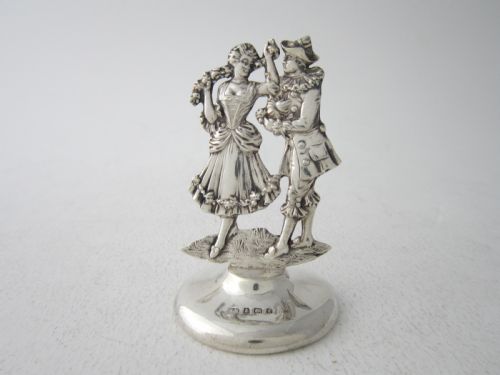3 antique edwardian sterling silver menuplace card holder 1905 - CATEGORY: ANTIQUE SILVER - DATED 1900