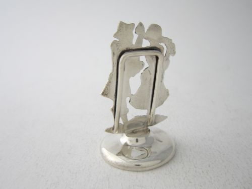 3 ANTIQUE EDWARDIAN STERLING SILVER MENUPLACE CARD HOLDER 1905 - ADDITIONAL PHOTO 2