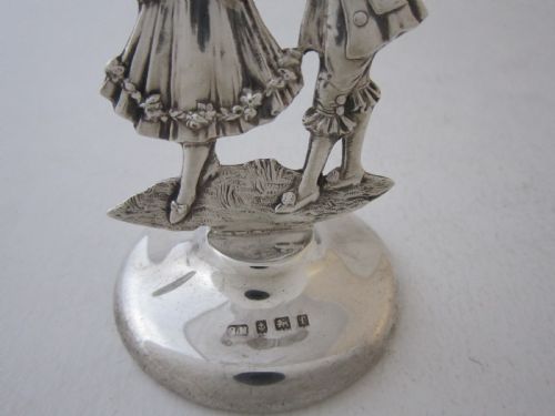 3 ANTIQUE EDWARDIAN STERLING SILVER MENUPLACE CARD HOLDER 1905 - ADDITIONAL PHOTO 5