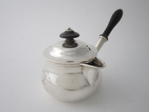 SCOTTISH ANTIQUE GEORGE IV STERLING SILVER BRANDY PAN 1824 - ADDITIONAL PHOTO 2