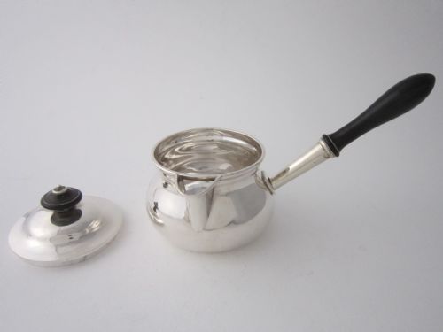 SCOTTISH ANTIQUE GEORGE IV STERLING SILVER BRANDY PAN 1824 - ADDITIONAL PHOTO 3