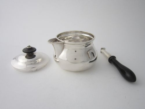 SCOTTISH ANTIQUE GEORGE IV STERLING SILVER BRANDY PAN 1824 - ADDITIONAL PHOTO 4