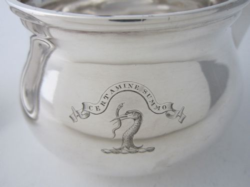 SCOTTISH ANTIQUE GEORGE IV STERLING SILVER BRANDY PAN 1824 - ADDITIONAL PHOTO 6