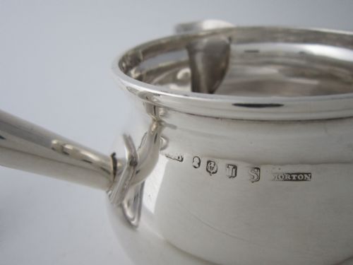 SCOTTISH ANTIQUE GEORGE IV STERLING SILVER BRANDY PAN 1824 - ADDITIONAL PHOTO 7