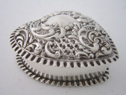 Antique Victorian Sterling Silver Trinket Box - 1900