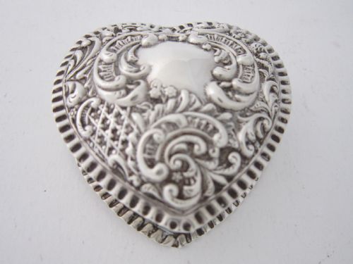 fig 1. Antique Victorian Sterling Silver Trinket Box - 1900