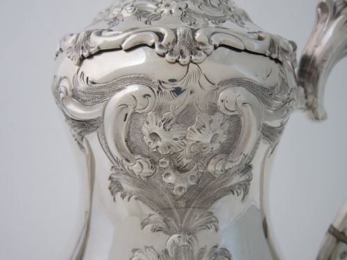 ANTIQUE VICTORIAN STERLING SILVER COFFEE POT 1854 - ADDITIONAL PHOTO 3