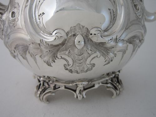 ANTIQUE VICTORIAN STERLING SILVER COFFEE POT 1854 - ADDITIONAL PHOTO 4
