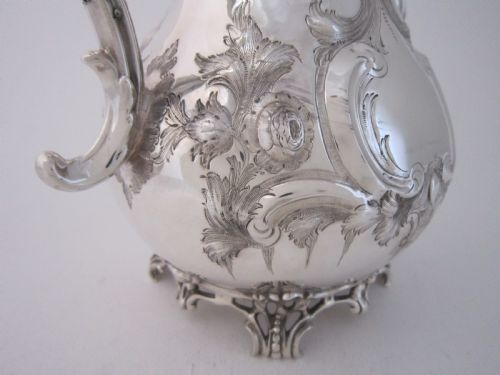 ANTIQUE VICTORIAN STERLING SILVER COFFEE POT 1854 - ADDITIONAL PHOTO 10
