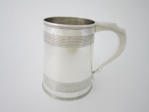 heavy antique george iii sterling silver pint mug 1806 - CATEGORY: ANTIQUE SILVER - DATED 1800