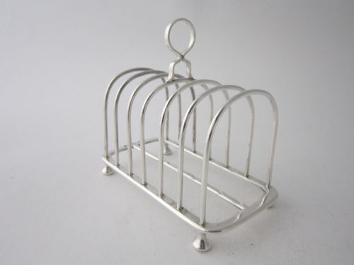 ANTIQUE EDWARDIAN STERLING SILVER TOAST RACK 1901 - ADDITIONAL PHOTO 1