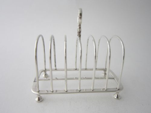 ANTIQUE EDWARDIAN STERLING SILVER TOAST RACK 1901 - ADDITIONAL PHOTO 2