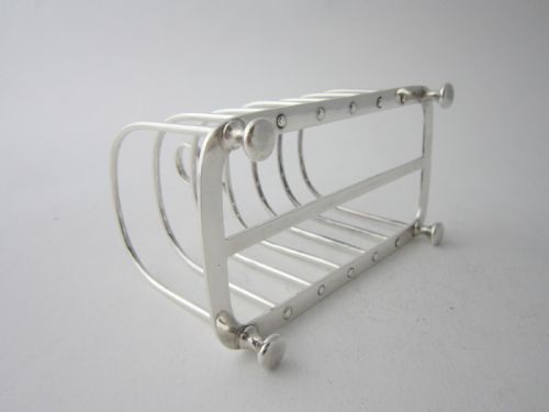 ANTIQUE EDWARDIAN STERLING SILVER TOAST RACK 1901 - ADDITIONAL PHOTO 3