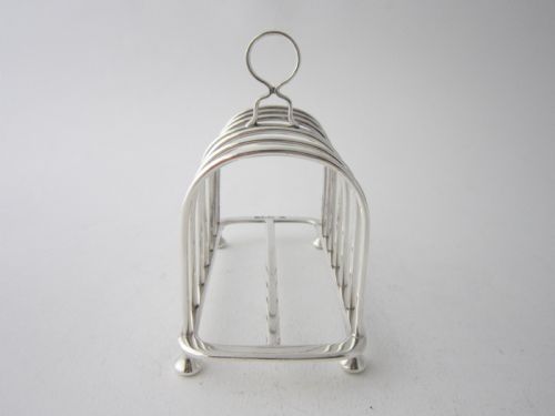 ANTIQUE EDWARDIAN STERLING SILVER TOAST RACK 1901 - ADDITIONAL PHOTO 4
