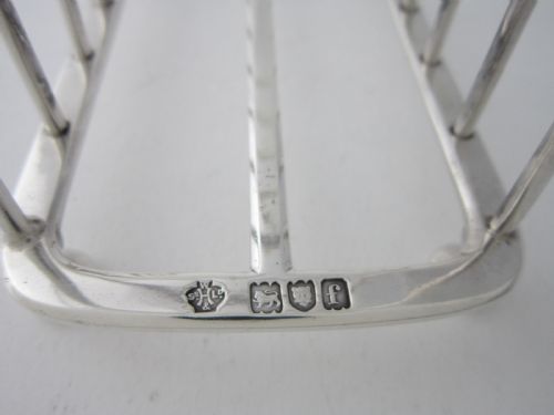 ANTIQUE EDWARDIAN STERLING SILVER TOAST RACK 1901 - ADDITIONAL PHOTO 5