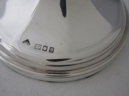 PAIR OF ANTIQUE GEORGE V STERLING SILVER CANDLESTICKS 1922 - ADDITIONAL PHOTO 7