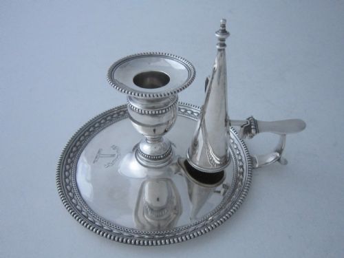 antique victorian sterling silver chamberstick 1898 - CATEGORY: ANTIQUE SILVER - DATED 1890
