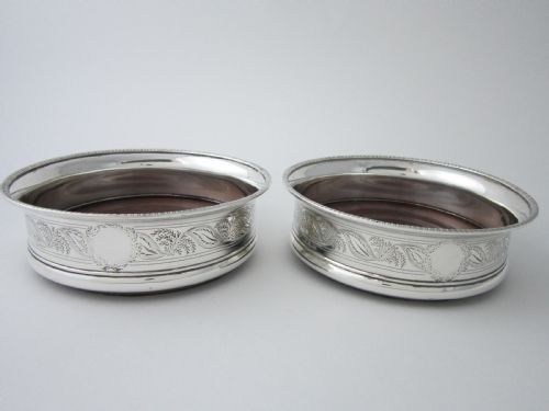 scottish antique george iii sterling silver wine coasters 1800 - CATEGORY: ANTIQUE SILVER - DATED 1800