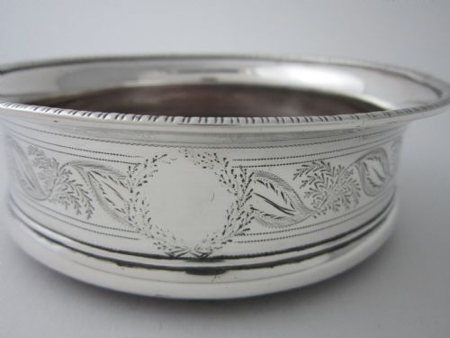 SCOTTISH ANTIQUE GEORGE III STERLING SILVER WINE COASTERS 1800 - ADDITIONAL PHOTO 5