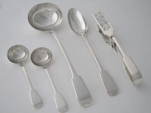 ANTIQUE VICTORIAN STERLING SILVER CANTEEN OF FIDDLE PATTERN CUTLERY FOR 12 PERSONS - ADDITIONAL PHOTO 12
