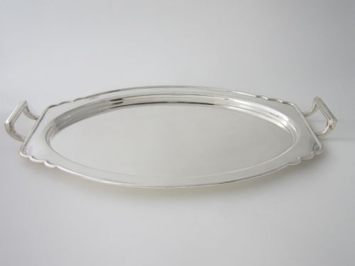 ART DECO GEORGE V STERLING SILVER TRAY 1934 - ADDITIONAL PHOTO 1